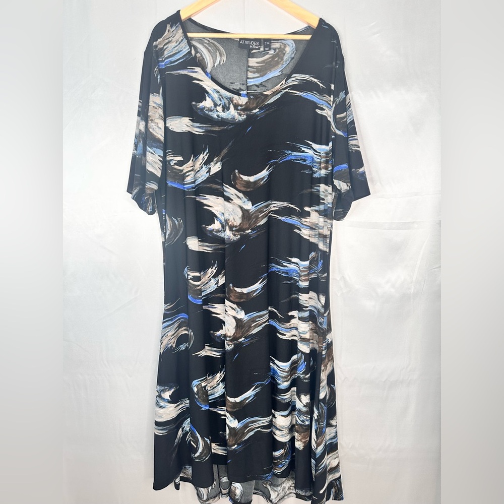 Attitudes by Renee Black and Brown Abstract Dress